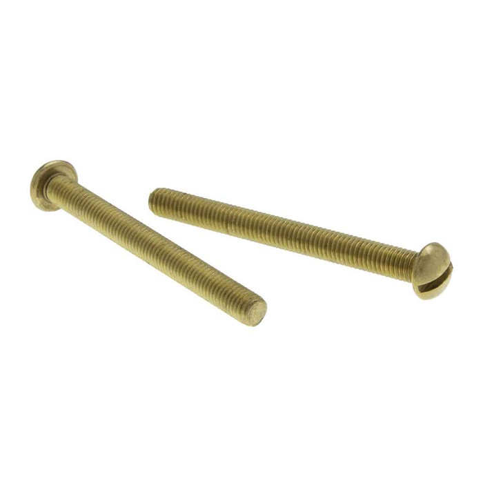 Metallics JRMB49 10-24 x 1/2 in. Round Head Slotted Machine Screws - Brass - 100qty