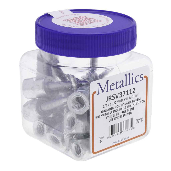 Metallics JRSV37100N Thread Rod 1/4 X 1 Mtl V-Mt Ancr St-zn (Jar 25)