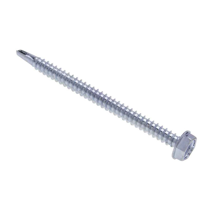 Metallics JTEKD21V 12 x 1-1/2 in. 5/16 Indented Hex Head Self-Drilling & Tapping Screws with Washer - #3 Drill Point - Steel Zinc - 500qty Metallics JTEKD21V 12 x 1-1/2 in. 5/16 Indented Hex Head Self-Drilling & Tapping Screws with Washer - #3 Drill Point - Steel Zinc - 500qty