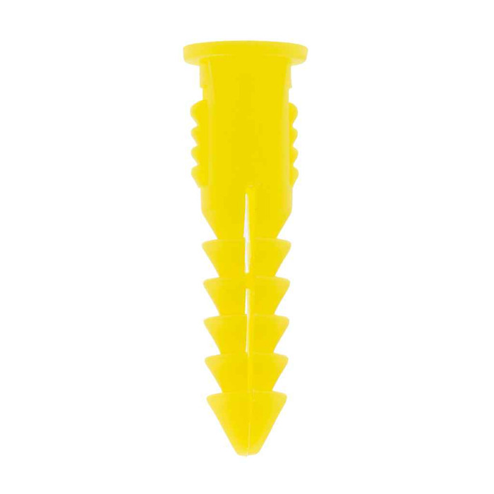 Metallics JSYA316 Anchors Yw Plastic Wall 1" Scr 6-8 Hole 3/16" (Jar 100)