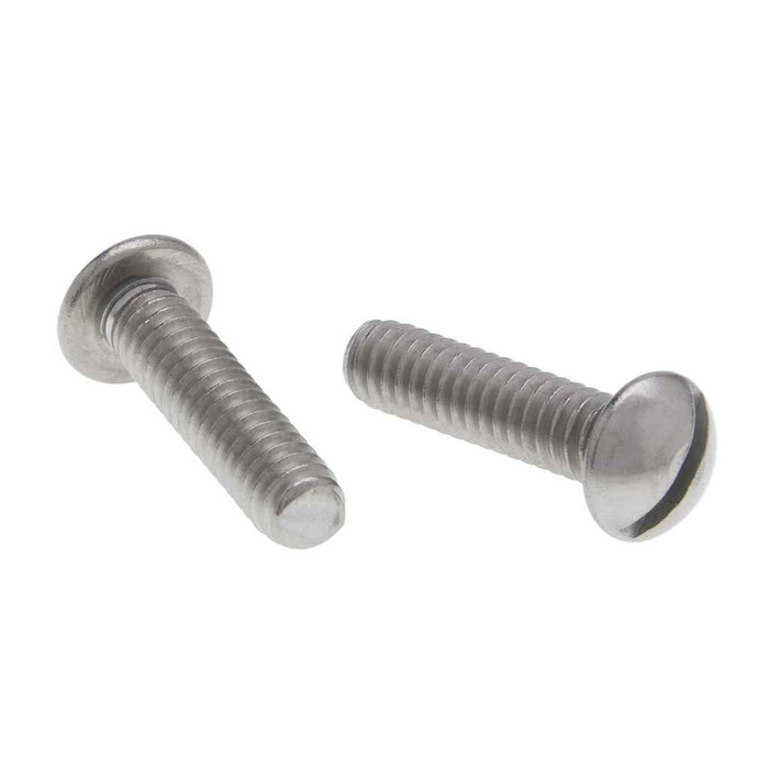 Metallics JSRM21 10-24 x 1/2 in. Round Head Slotted Machine Screws - 18-8 Stainless - 100qty