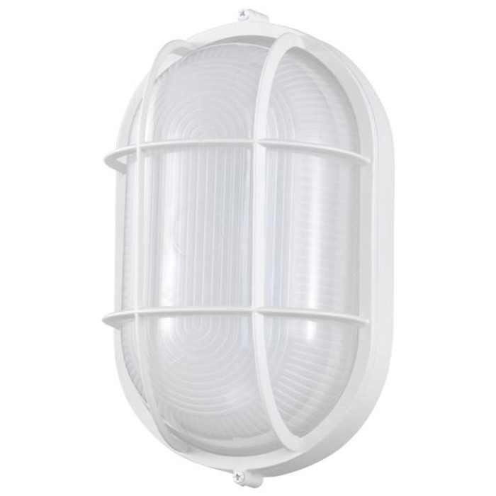 NUVO Lighting NUV-62-1390 LED Oval Bulk Head Fixture - White Finish with White Glass