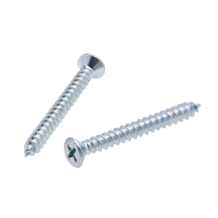 Metallics JTSF24 8 x 2 in. Flat Head Phillips Tapping Screws - Steel Zinc - 100qty