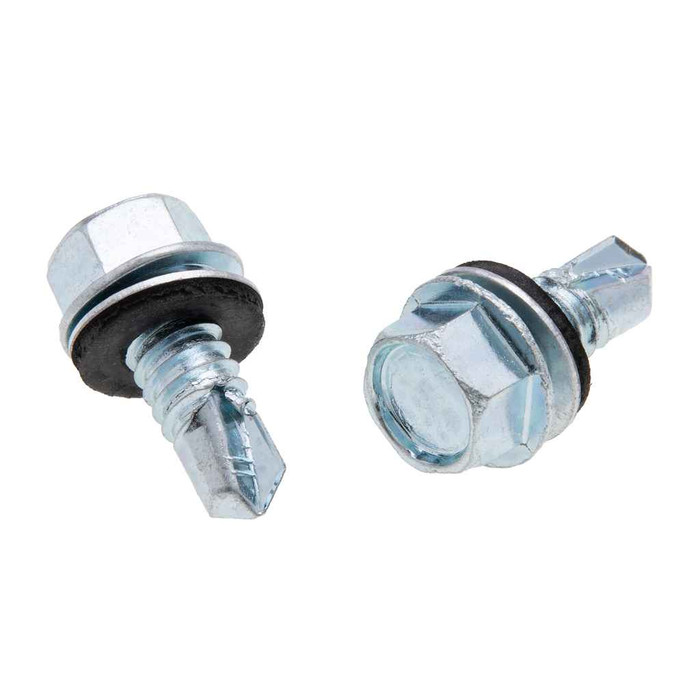 Metallics JTXW381Z 3/8-12 x 1 in. Hex Head Self-Drilling Screws with Bonded Sealing Washer - #3 Drill Point - Steel Zinc - 50qty