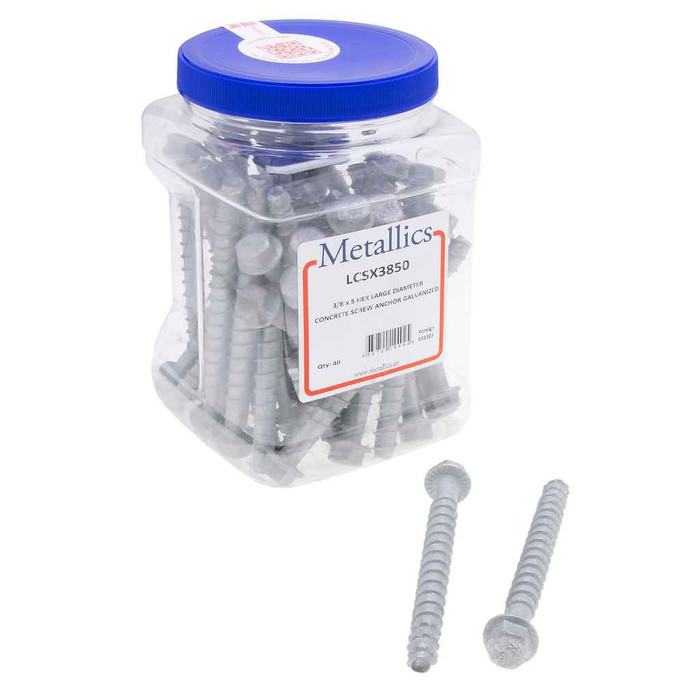 Metallics LCSX3830 Anchors 3/8 X 3 Hx Lg CSA St-Gv (Jar 50)
