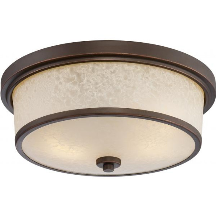 NUVO Lighting NUV-62-643 Diego - LED Outdoor Flush Fixture with Satin Amber Glass
