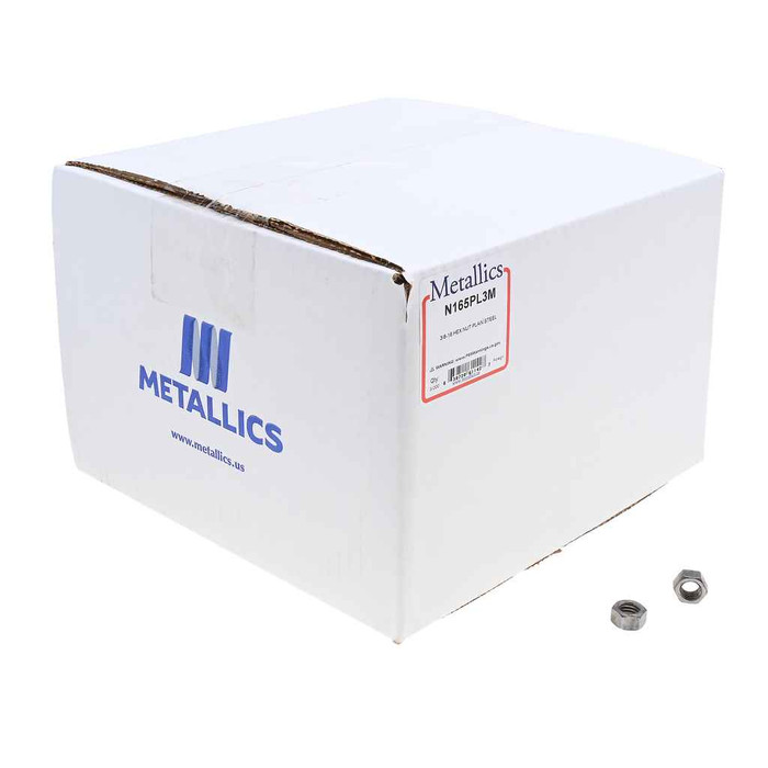 Metallics N165PL3M Nut 3/8-16 Hx Nut Pln-St (3000pcs)
