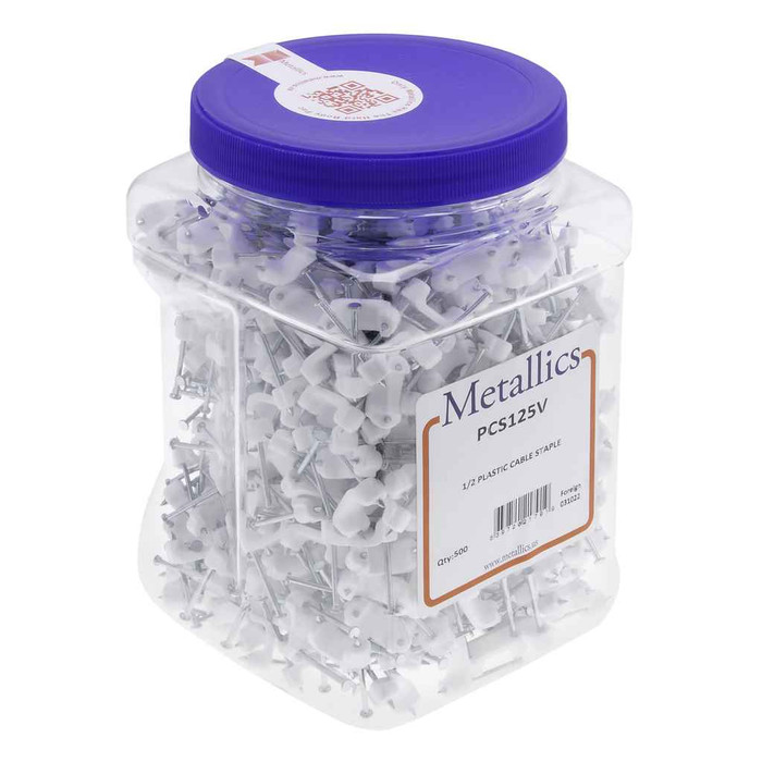 Metallics PCS125 Staples 1/2 Wide Cbl Stpl Plastic (Bag 100)