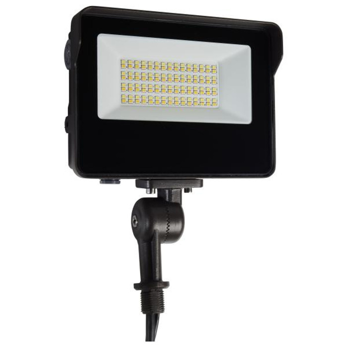 NUVO Lighting NUV-65-541 LED Tempered Glass Flood Light with Bypassable Photocell - CCT Selectable 3K/4K/5K - Wattage Adjustable 15W/25W/35W - ColorQuick and PowerQuick Technology - Bronze Finish