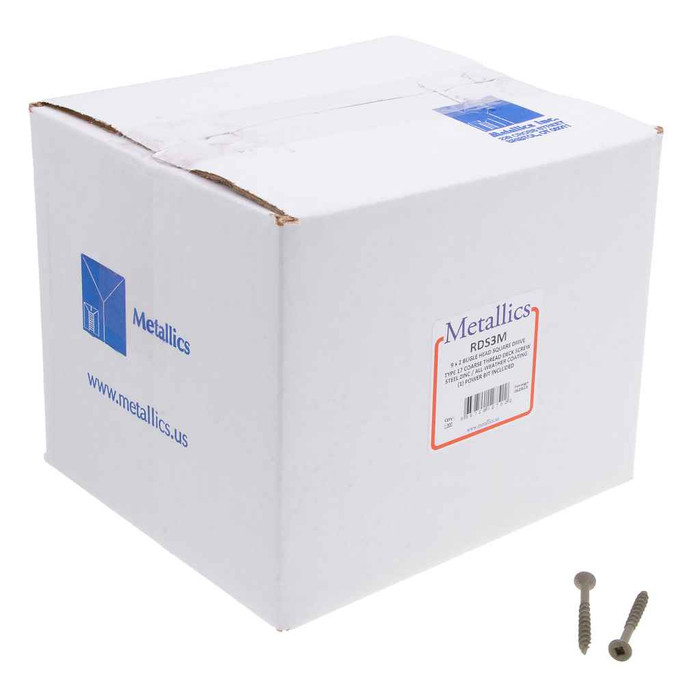Metallics RDS3M 9 x 2 in. Bugle Head Square Drive Deck Screws - All-Weather - Type 17 - Coarse Threads - 1000qty