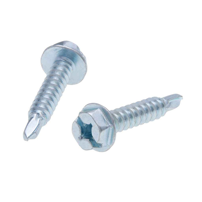 Metallics QTEKD2 8 x 3/4 in. 1/4 Hex Head Quadrive Self-Drilling & Tapping Screws - #2 Drill Point - Domestic Steel Zinc - 100qty