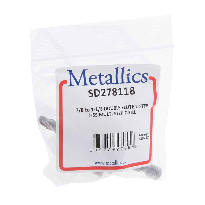 Metallics SD278118 Drill Bit Spiral Flute Step 2 Step 7/8"-1-1/8" ( 1pc)
