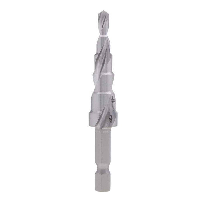 Metallics SD631612 Drill Bit Spiral Flute Step 6 Step 3/16"-1/2" (1pc)