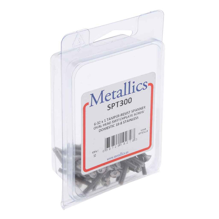 Metallics SPT300 Screws 6-32 X 1 Ov Tr Span Switch Plt SS (Clam 50)