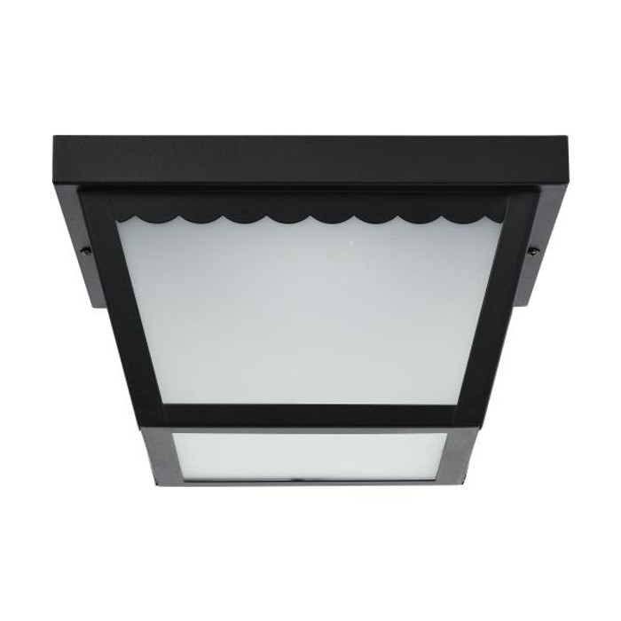 NUVO Lighting NUV-62-1572 12 Watt - 9 inch - LED Carport Flush Mount Fixture - 3000K - Dimmable - Black Finish with Frosted Glass