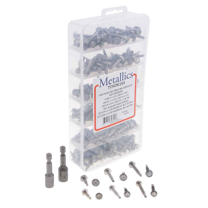 Metallics TEKDK1SS Screws 8--10 Hwh TS D-Pt Kit SS (Trey 1)