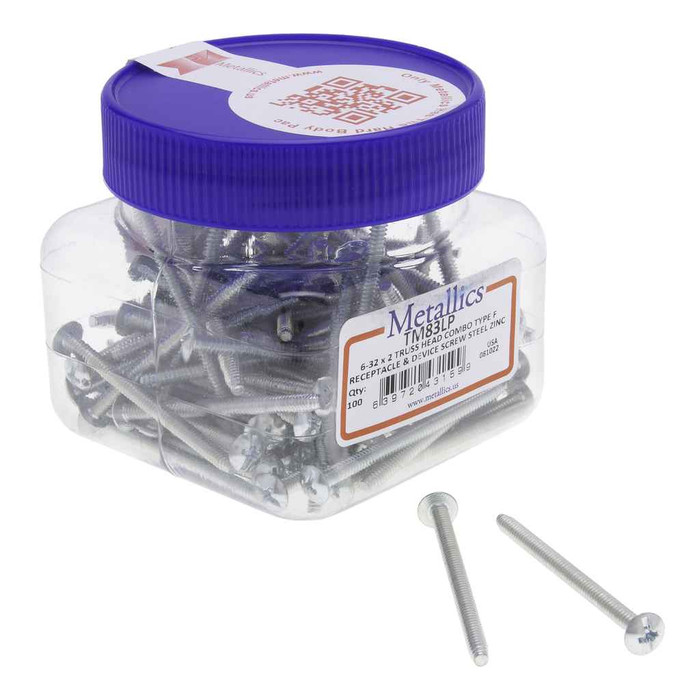 Metallics TM83LP Screws 6-32 X 2 Truss Cd Lead-Pt Recp St-zn (Box 100)
