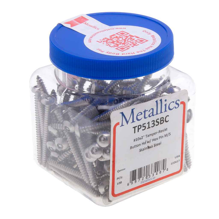 Metallics TP519SBC Screws 14 x 2 Btn Hx Pin TR SMS 18-8 (100 pcs)