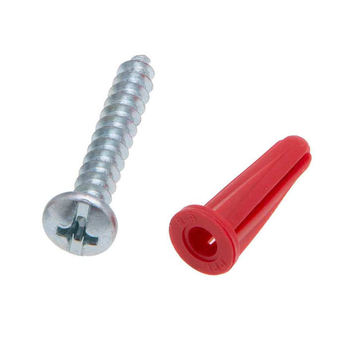 Metallics WAK16 Anchors 3/16 Red Plas Wall Ancr Kit, 8 (Clam 200)