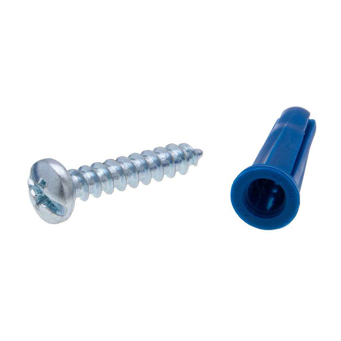 Metallics WAK14DB Anchors 1/4 Blu Plas Wall Ancr Kit, 10 (Clam 200)