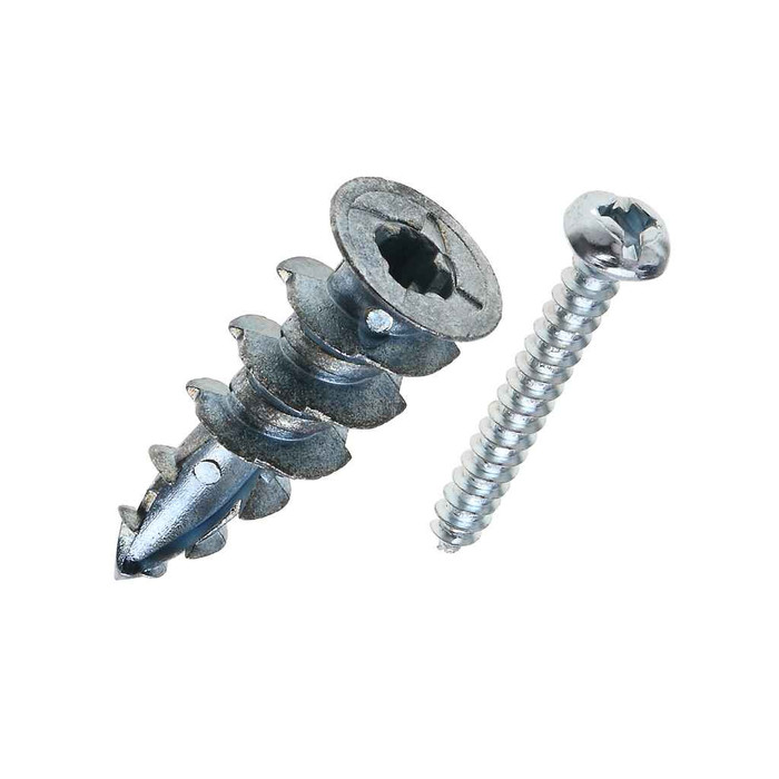 Metallics ZSA1TJ Anchor No.8 Large Self Drilling Wall Anchor Kit W/ Tri-Drive screw Zinc