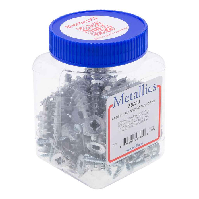 Metallics ZSAL2J Anchors 6--8 S-Dr Wall Ancr Kit Zn-Lit (Jar 100)