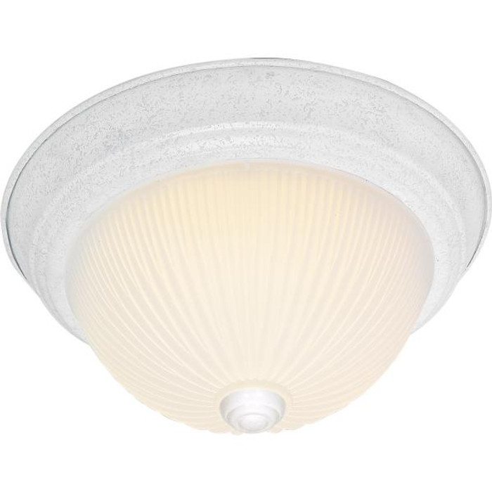 NUVO Lighting NUV-SF76-133 2 Light - 13" Flush with Frosted Ribbed - Textured White Finish