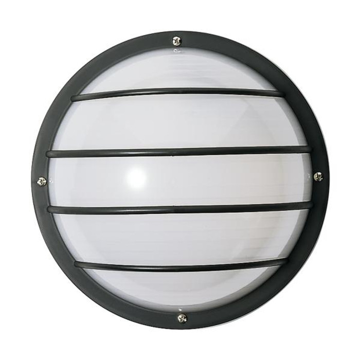 NUVO Lighting NUV-SF77-859 1 Light - 10" - Round Cage Wall Fixture - Polysynthetic Body & Lens - Black Finish