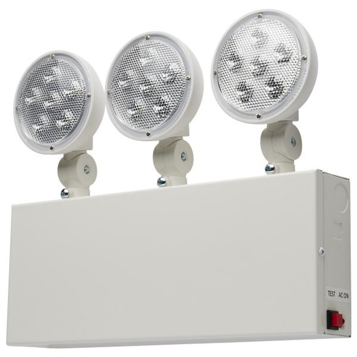 Satco Lighting SAT-67-133 Emergency Light, 90min Ni-Cad backup, 120/277V, Tri Head, Universal Mounting, Steel/NYC