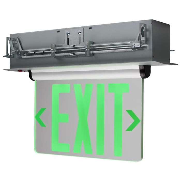 Satco Lighting SAT-67-116 Green (Clear) Edge Lit LED Exit Sign - 2.94 Watts - Single Face - 120V/277 Volts - Clear Finish