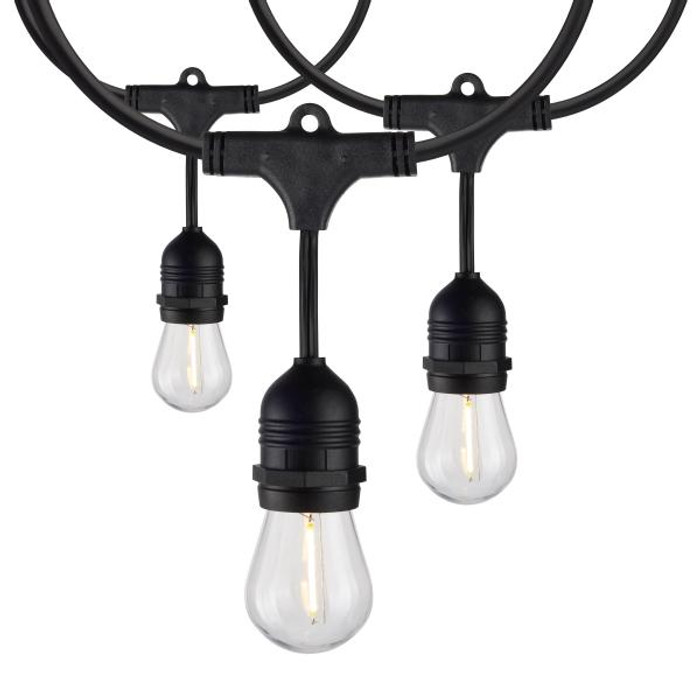 Satco Lighting SAT-S8032 60Ft - Commercial LED String Light - Includes 24-S14 bulbs - 2200K - 120 Volts