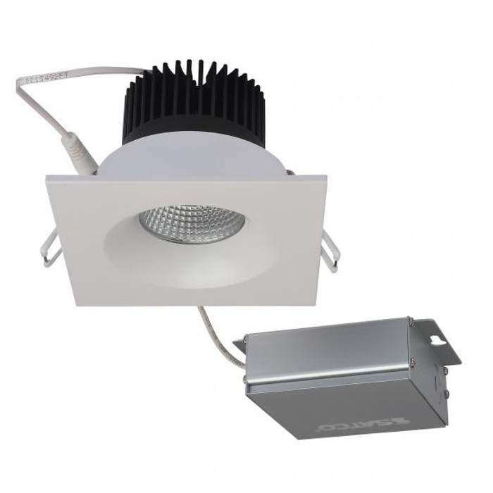 Satco Lighting SAT-S11633 12 watt LED Direct Wire Downlight - 3.5 inch - 3000K - 120 volt - Dimmable - Square - Remote Driver - White