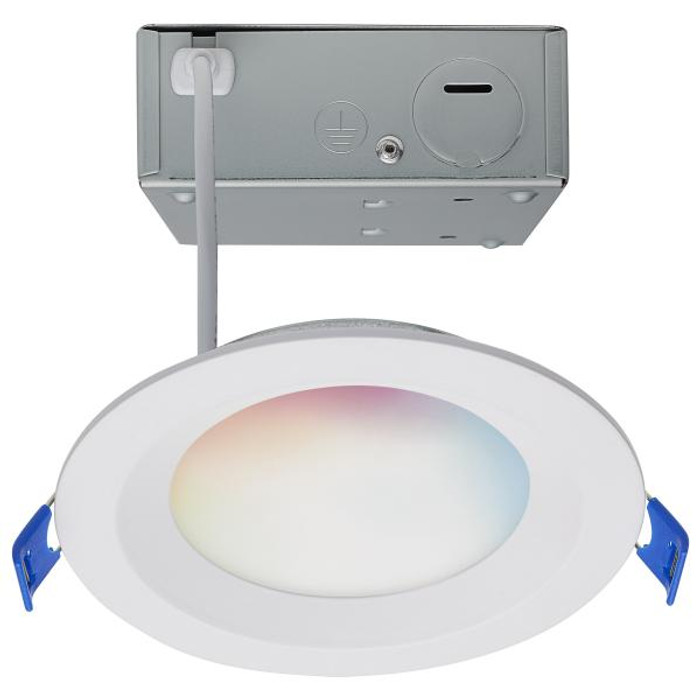 Satco Lighting SAT-S11564 9 Watt - LED Direct Wire - Low Profile Regress Baffle Downlight - 4 Inch Round - Starfish IOT - Tunable White and RGB - 120 Volt - 90 CRI - White Finish