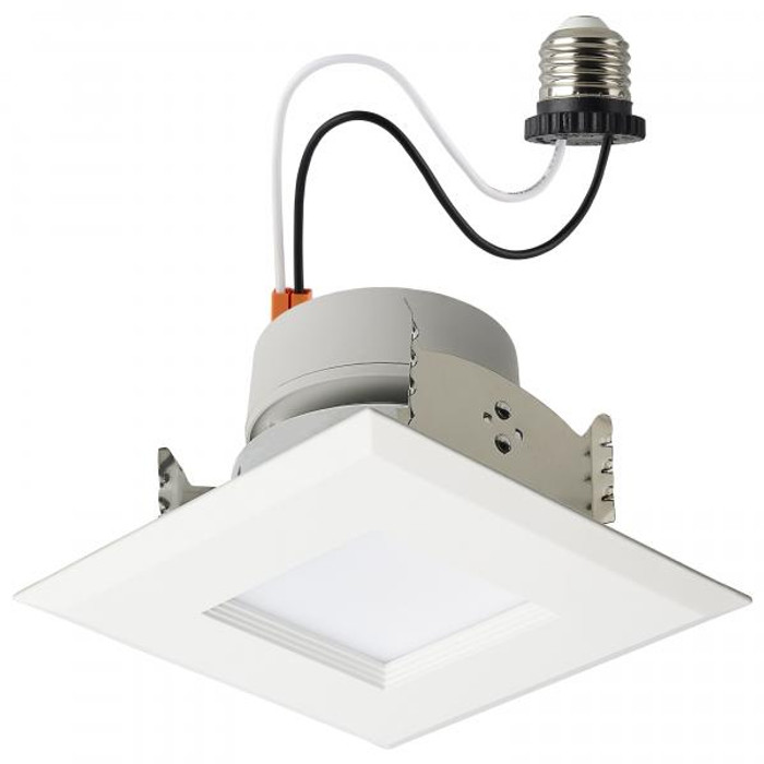 Satco Lighting SAT-S18802 LED Retrofit Downlight - 5.5/6.5/8 Wattage Selectable - CCT and Lumens Selectable - 120 Volt - ColorQuick and PowerQuick Technology - Square - White Finish