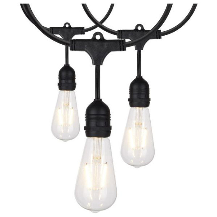 Satco Lighting SAT-S8036 24Ft - LED String Light - 12 Vintage ST19 bulbs Included - 120 Volts