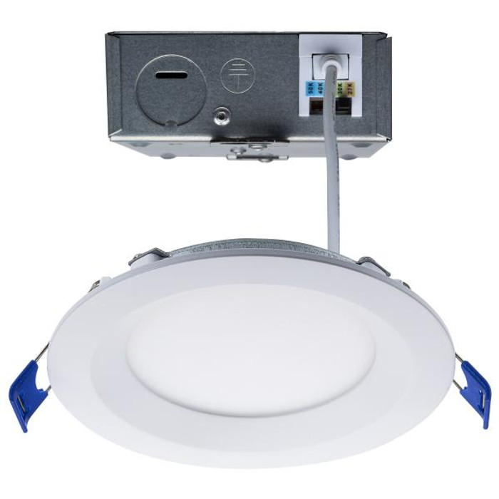 Satco Lighting SAT-S11870 12 Watt LED Low Profile Regress Baffle Downlight - 4 Inch - Remote Driver - CCT Selectable - Round Shape - White Finish - 120 Volt