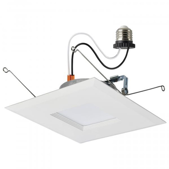 Satco Lighting SAT-S11821R1 9 Watt LED Downlight Retrofit - 5-6 Inches - CCT Selectable - Square - White Finish - 120 Volt