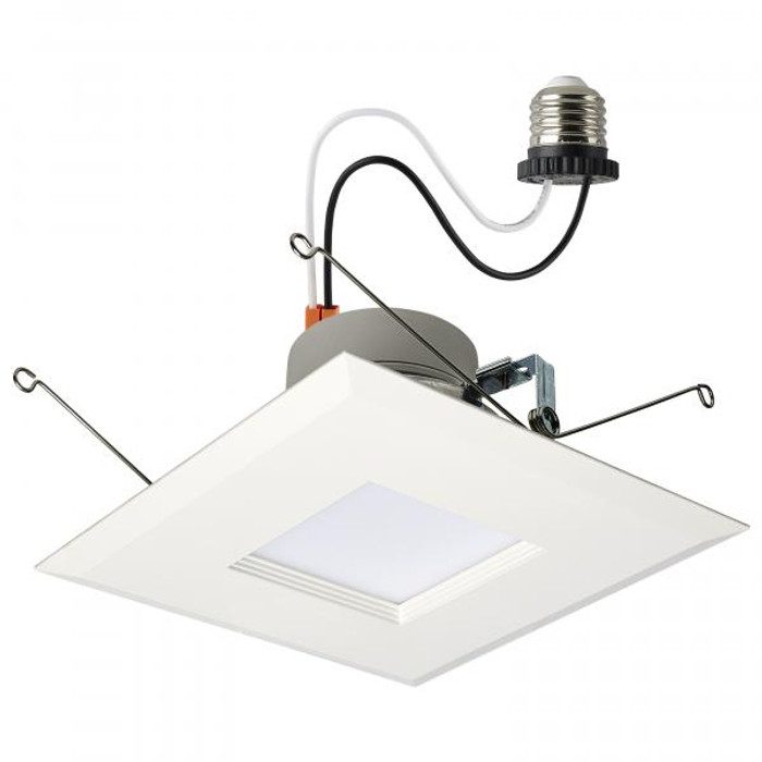 Satco Lighting SAT-S18803 LED Retrofit Downlight - 7.5/10.5/14.5 Wattage Selectable - CCT and Lumens Selectable - 120 Volt - ColorQuick and PowerQuick Technology - Square - White Finish