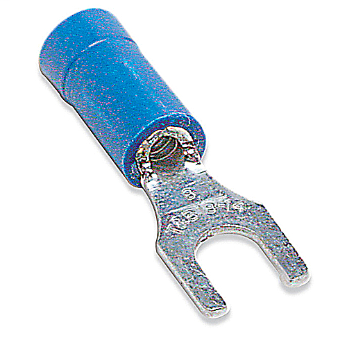 Thomas & Betts RB Series Fork Terminal #6 Stud 18-14 AWG Insulated Vinyl, 100 Pack