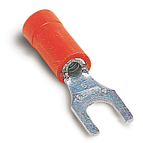 Thomas & Betts RA Series Fork Terminal #10 Stud 22-16 AWG Insulated Vinyl, 100 Pack