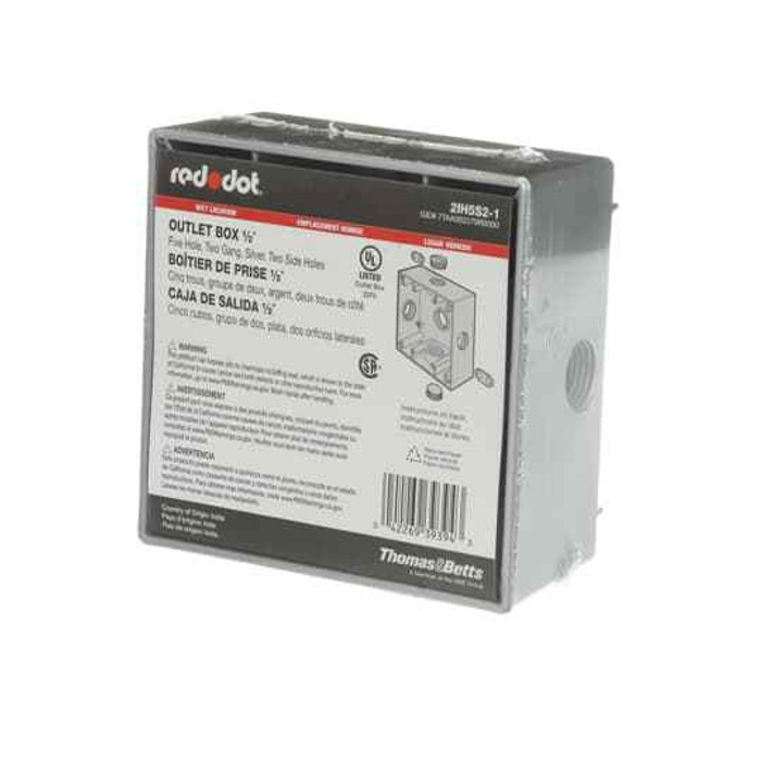 Thomas & Betts 2IH5S2-1 2-GANG WP-BX 31.8CU AL 1/2 HUBS