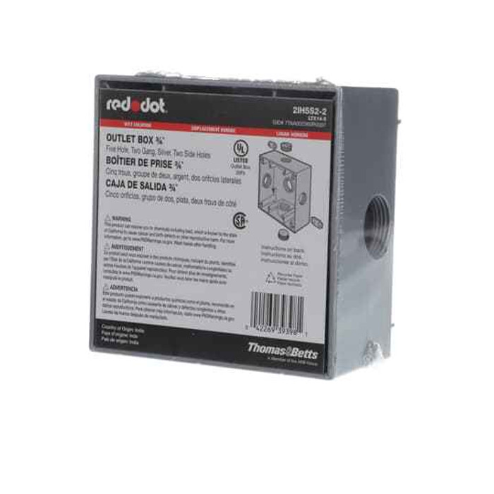 Thomas & Betts 2IH5S2-2 2-GANG UNIV WP BX 31.8CU 5 HOLE