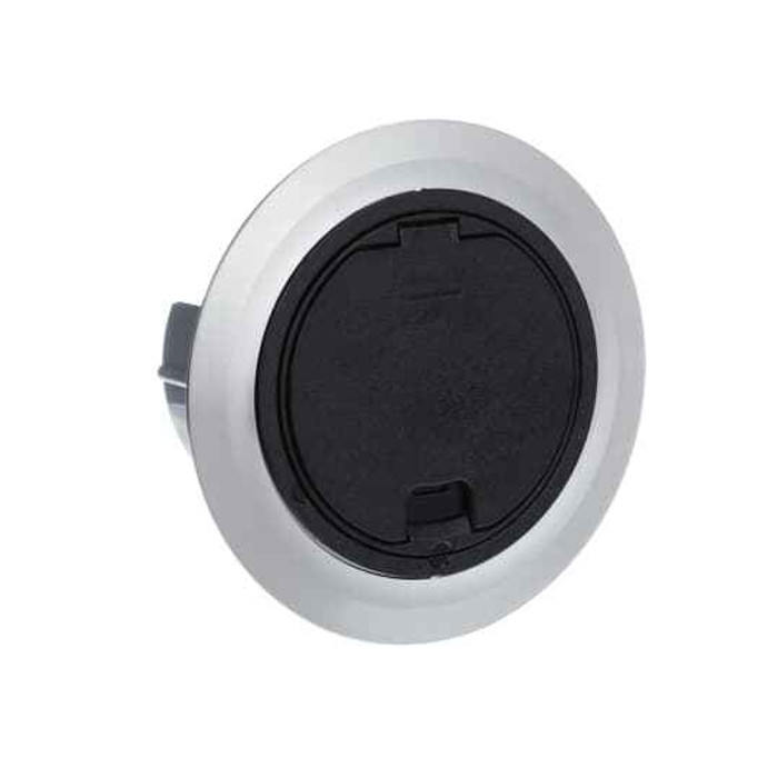 Thomas & Betts 68R-CST-ALM RND RECESS CVR, BLK W/ ALUM FLANGE