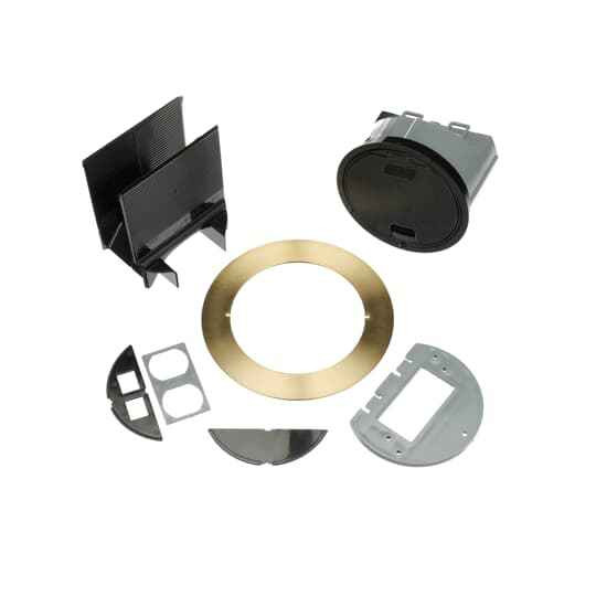 Thomas & Betts 68R-CST-BRS RND RECESS CVR, BLK W/ BRASS FLANGE