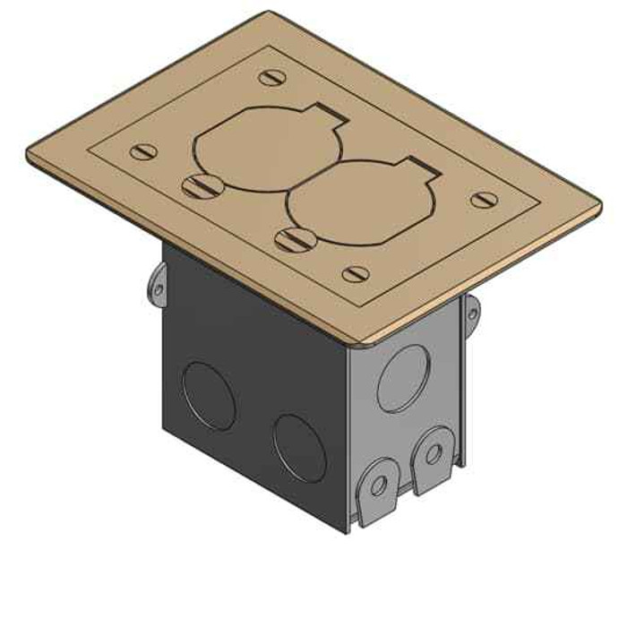 Thomas & Betts 71W-DS-C RESIDENTIAL FLOOR BOX DUPLEX BRASS