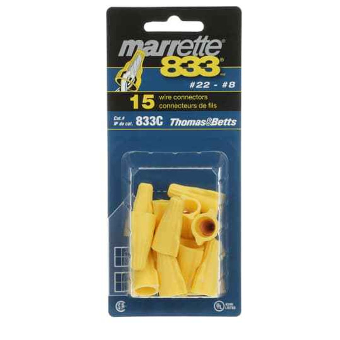 Thomas & Betts 833C MARRETTE NO 833 YELLOW PKG/15