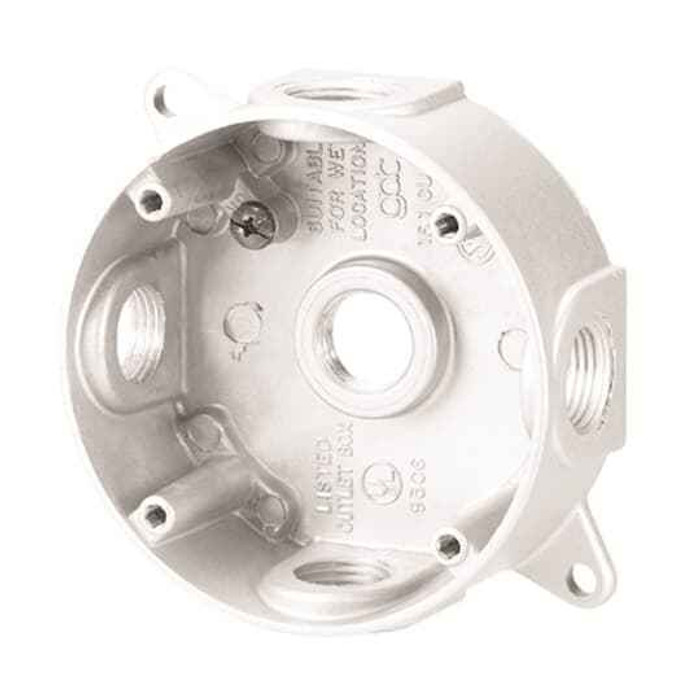 Thomas & Betts S110WHCN OUTDOOR RND BOX 5X1/2 IN HOLE WHITE