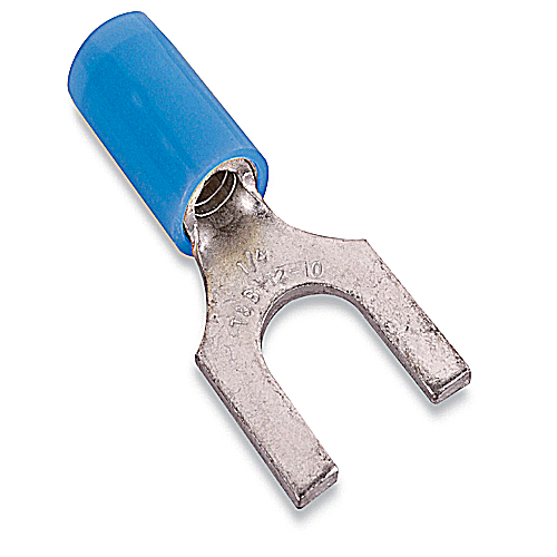 Thomas & Betts RB14-10F T&B RB14-10F Ins Nyl Fork Term 18-14 #10 Blue, 100 Pack