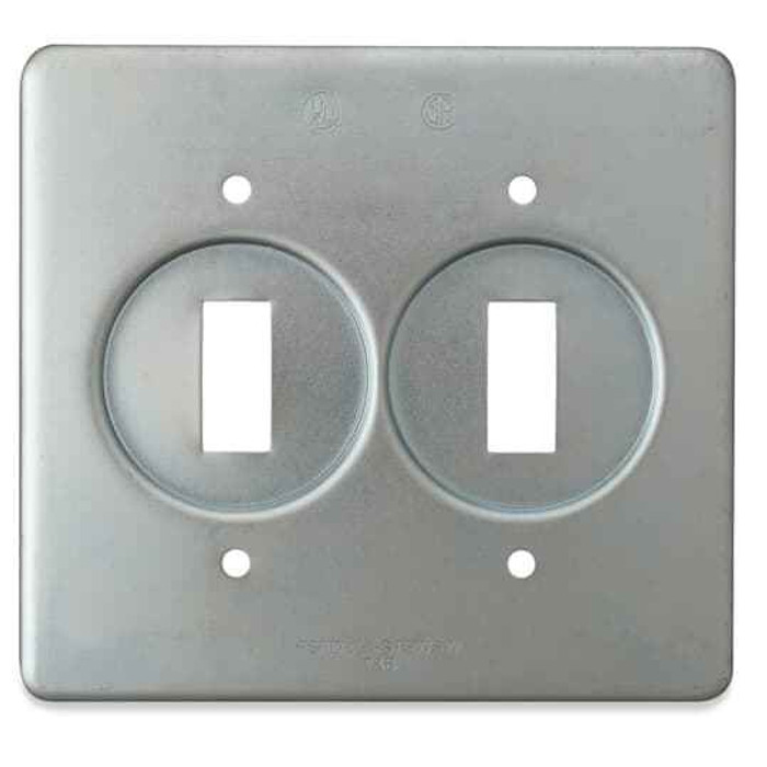 Thomas & Betts S322-TB TWO GANG FS/FD CVR,STL, 2 SWITCH