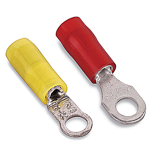 Thomas & Betts Insulated Nylon Ring Terminal 22-16 AWG #8 Stud Red
